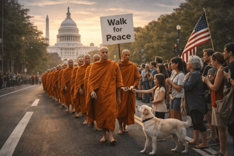 अमेरिका में बौद्ध भिक्षुओं की ‘वॉकफॉरपीस’