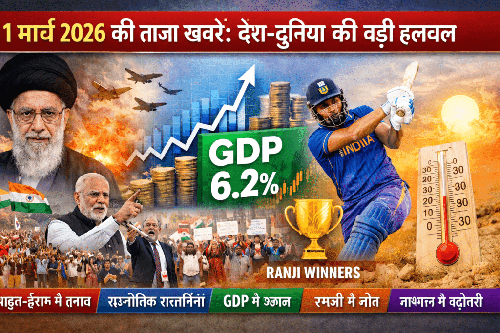 1 मार्च 2026 की ताज़ा खबरें: देश-दुनिया की पूरी रिपोर्ट