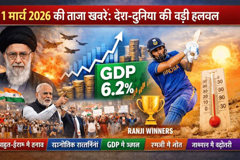 1 मार्च 2026 की ताज़ा खबरें: देश-दुनिया की पूरी रिपोर्ट