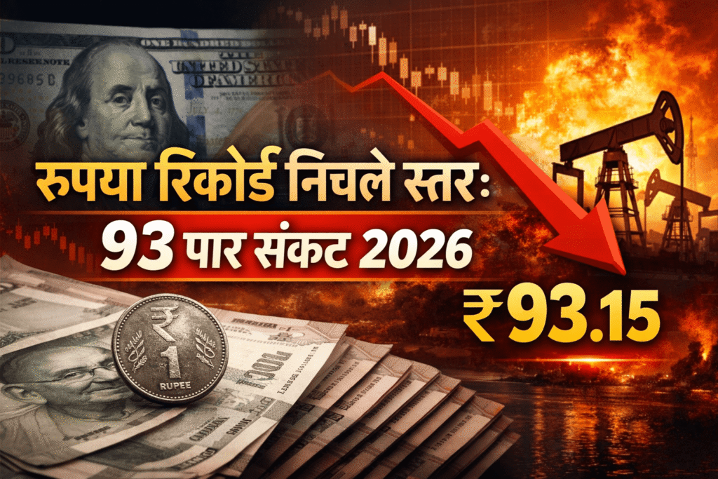 रुपया रिकॉर्ड निचले स्तर: 93 पार संकट 2026