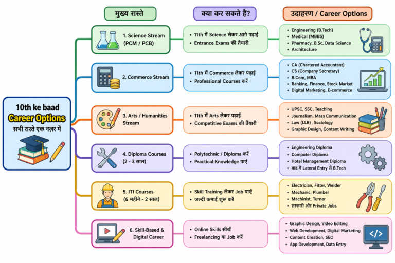 10th ke baad career options: सबसे बेहतरीन और सही रास्ता कैसे चुने? (Complete Guide 2026)
