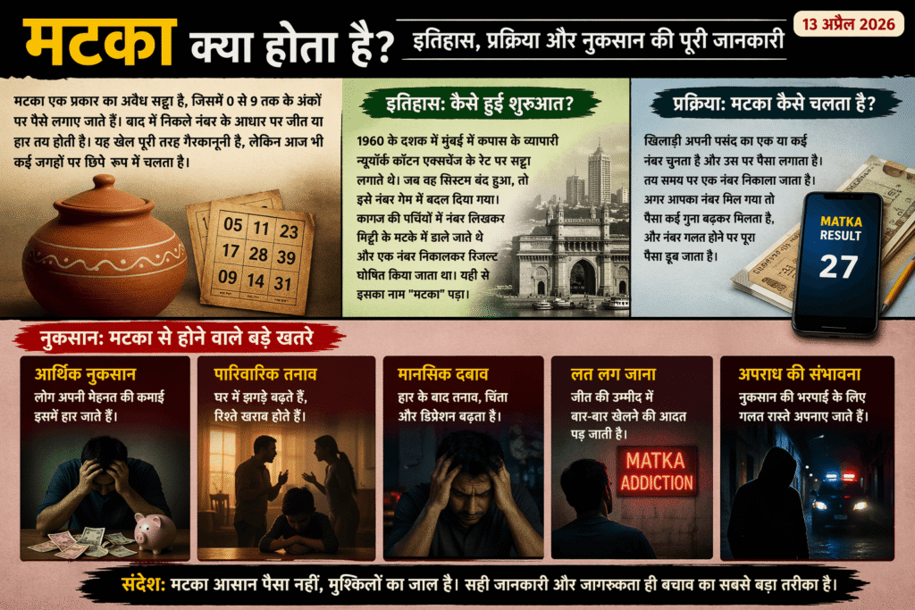 मटका सट्टा क्या होता है: सट्टे की सच्चाई और खतरे 2026